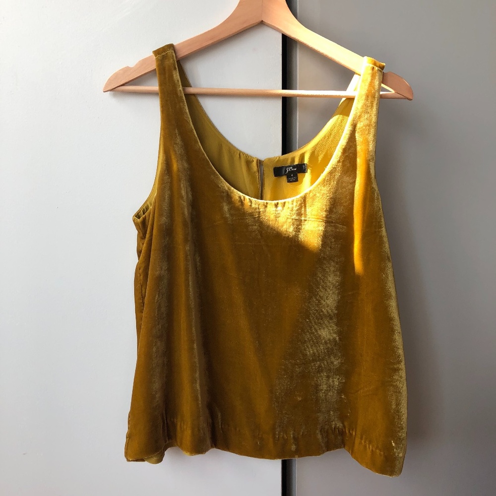 NEW J. Crew marigold velour tank Size 4